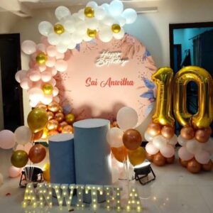 Elegant Pastel & Gold Theme Balloon Decor