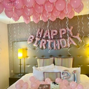 Elegant Pink Balloon Birthday Decor