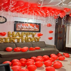 Elegant Red Birthday Room Decor