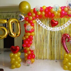 Golden 50th Anniversary Balloon Decoration