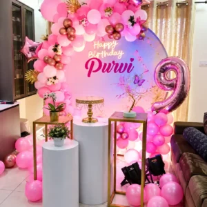 PASTEL PINK & ROSE GOLD THEME BALLOON RING DECOR