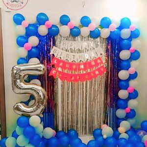 Blue Spark Birthday Backdrop Balloon Decor