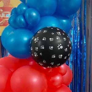 Red & Blue Paw Print Balloon Column