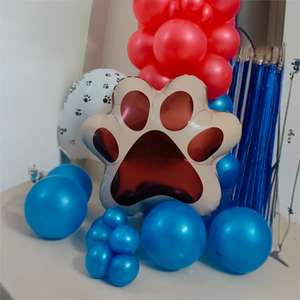 Paw Print Balloon Cluster Close-Up
