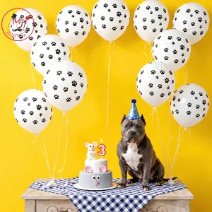 Yellow Background 3rd Birthday Dog Cake Setup