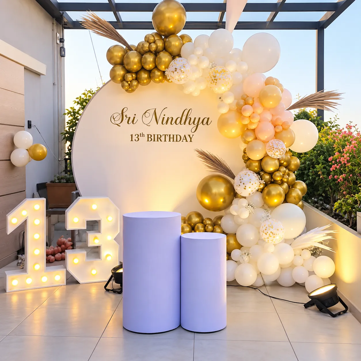 Pastel Gold 13th Birthday Ring Setup