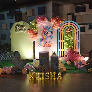 Unicorn Pastel Girl Theme Birthday Stage Decor