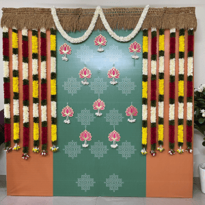 Traditional Floral Backdrop with Lotus Motifs