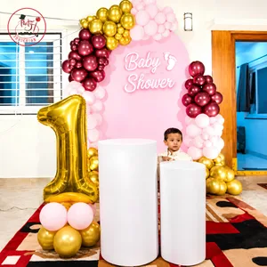 Gold & Peach Balloon Arch Baby Shower Decoration