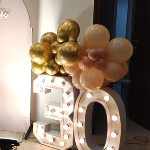 Champagne and Gold Anniversary Balloon Arch Decoration