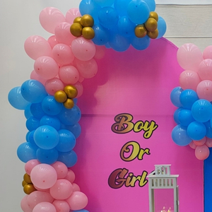 Pink and Blue Gender Reveal Balloon Arch Decoration