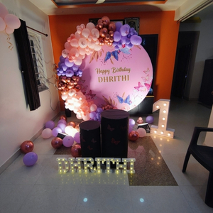 Butterfly Theme Pink and Purple Balloon Arch Birthday