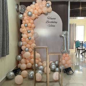 Classic Peach Balloon Arch Celebration Setup
