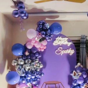 Purple and Pink Butterfly Birthday Balloon Arch Decoration