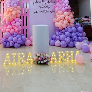 First Trip Around The Sun Pink and Purple Birthday Decoration