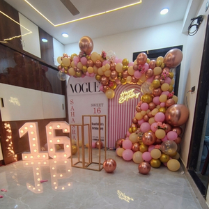 Rose Gold and Pink Vogue Theme Birthday Decoration