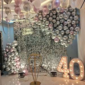 Premium 40th Birthday Silver Theme Decor