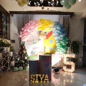 Colorful Cartoon House Theme DIY Balloon Arch