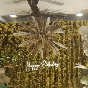 Luxury Gold Shimmer Backdrop with Sage Green and Champagne Balloon