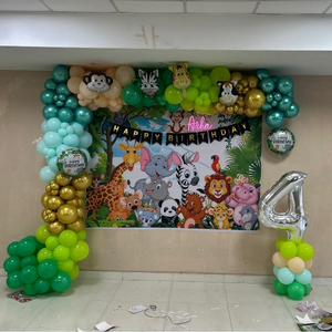 Jungle Adventure Kids Birthday Balloon Arch Decoration