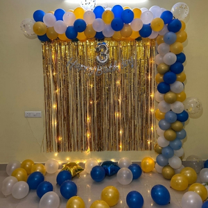 Royal Blue and Gold Foil Fringe Birthday Decoration