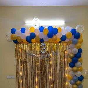 Royal Blue and Gold Foil Fringe Birthday Decoration
