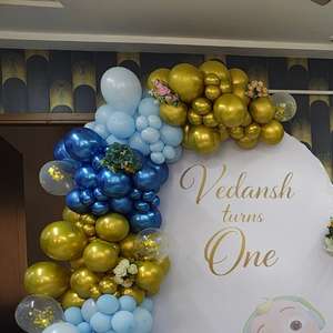 1st Birthday Balloon Decoration Backdrop with LED Number 1 Stand