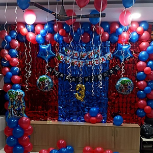 Red & Blue Avengers 3rd Birthday Boy Balloon  decoration