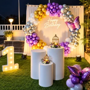 Butterfly Glow Birthday Backdrop