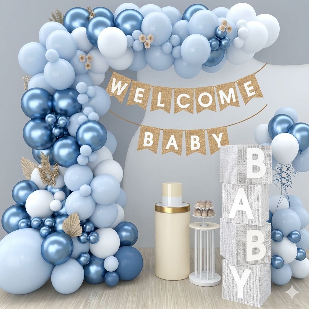 Welcome Baby Balloons Decor