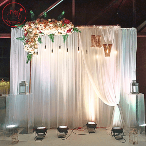 Royal White Floral Stage Backdrop