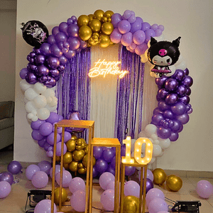 Kuromi Purple & Gold 10th Birthday Decoration Kit