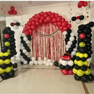 Car Theme Birthday Balloon Decoration Setup