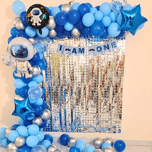 Astronaut Space Theme Birthday Backdrop Decoration Set