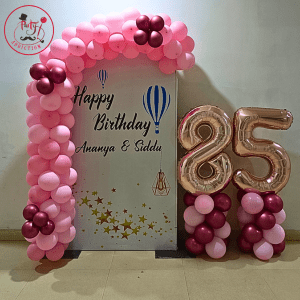 Pink Rose Gold Birthday Balloon Decoration