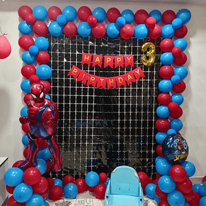 Spider-Man Theme 3rd Birthday Backdrop Decoration Set