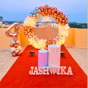 Rose Gold Luxury 4th Birthday Balloon Ring Decoration Set