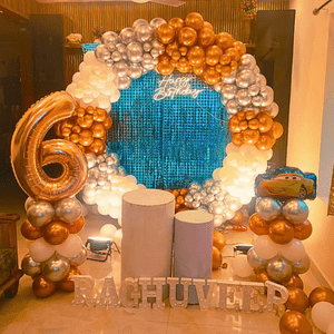 Luxury Gold & Silver Balloon Ring Birthday Decoration Set
