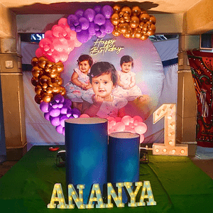 Personalized 1st Birthday Balloon Ring Decoration Set