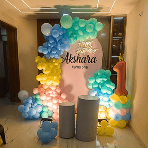 Pastel Rainbow 1st Birthday Balloon Arch Decoration Set