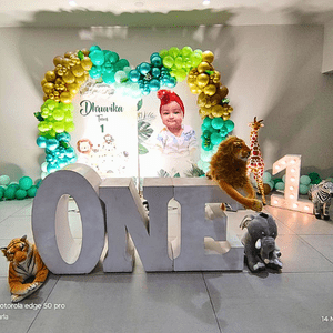 Luxury Jungle Safari 1st Birthday Decoration Set with ONE Marquee Letters