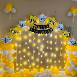 Golden Star Birthday Backdrop
