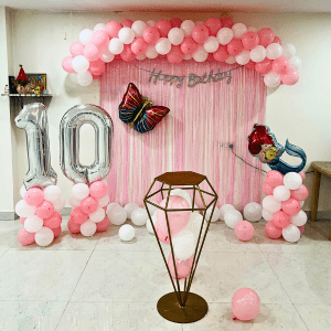 Blush Pink Birthday Stage Decor
