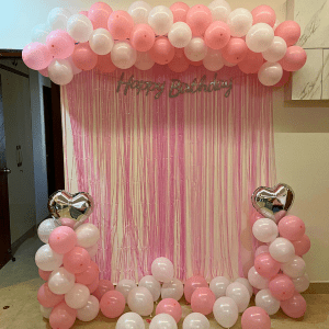 Baby Pink Birthday Balloon Decoration