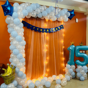 Blue & White 15th Birthday Decoration Kit