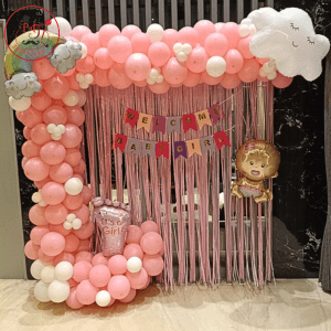 Princess Pink Birthday Balloon Backdrop