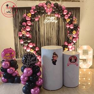 Glam Pink Black Ring Birthday Setup