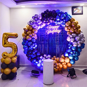 Luxury Chrome Ring 5th Birthday Decoration Kit