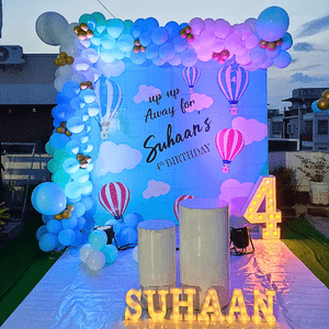Hot Air Balloon 4th Birthday Decoration Kit