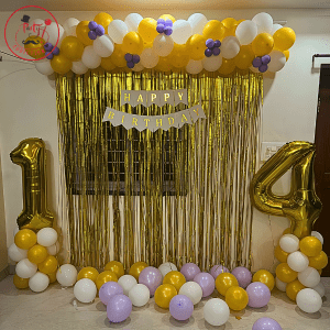 Royal Gold Birthday Balloon Decoration
